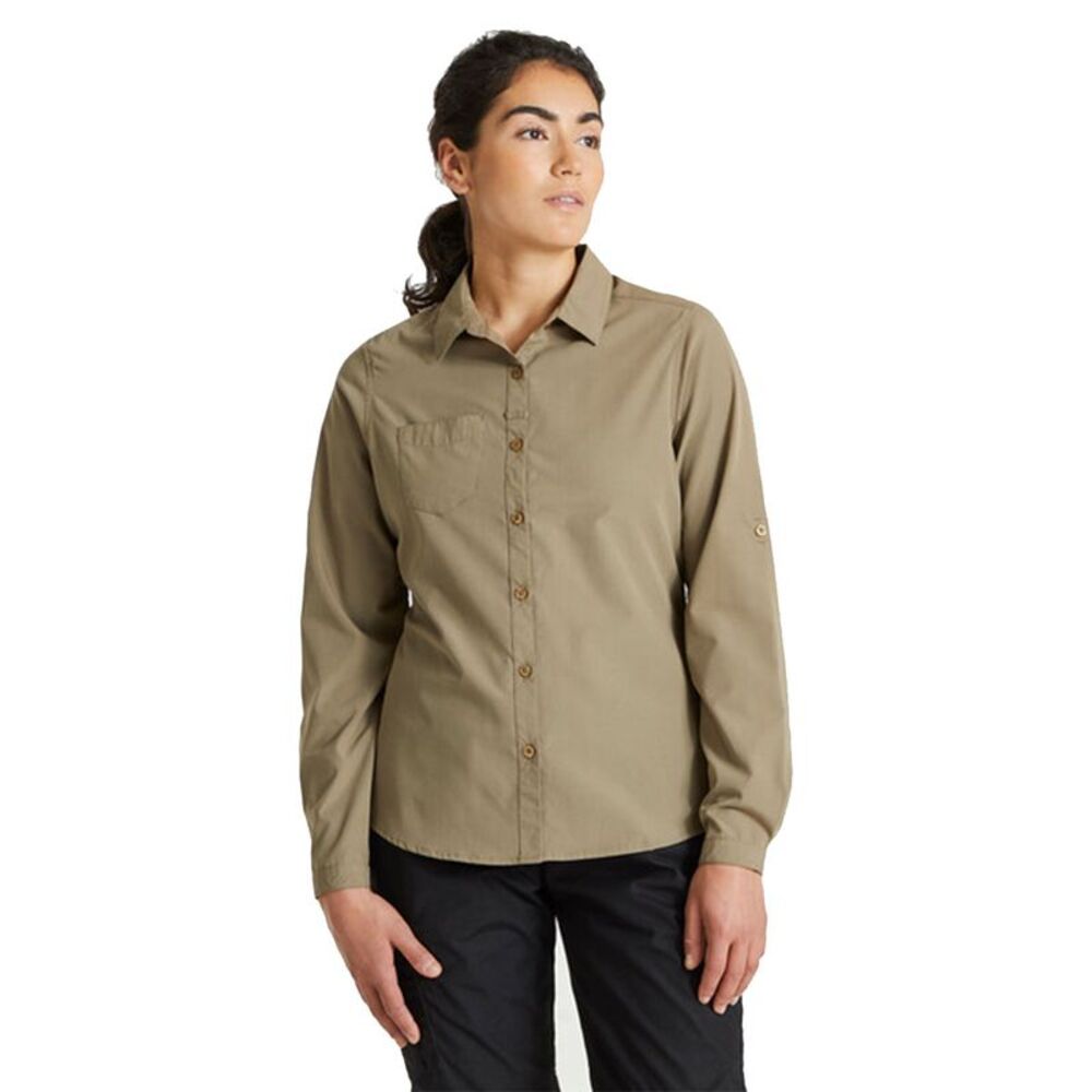 Craghoppers Womens/Ladies Expert Kiwi Long-Sleeved Shirt / Pebble - Picture 3 of 5